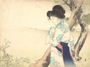 De Gekke Vrouw van Yawata Yawata no kyojo van kuchie frontispice van een roman, ca. 1905