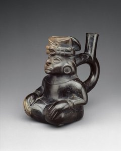 Zittende figuur fles, 2e-5e eeuw