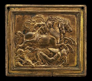 Slagveld, in een rechthoekig kader, 1505-1510 door Moderno