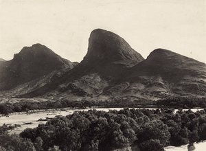 Het bouwen van een rijk in het fascistische tijdperk: bergketen in de vorm van een menselijk profiel, 09/05/1936 door Modestino Baldinetti