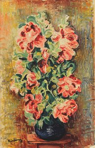 Boeket pioenen; Le Bouquet de Pivoines, ca.1930 (olieverf op doek) door Moise Kisling
