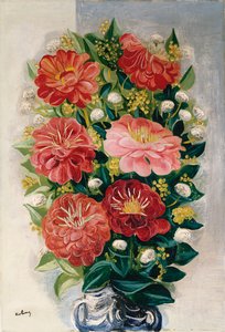 Bloemen in een vaas (olieverf op doek)