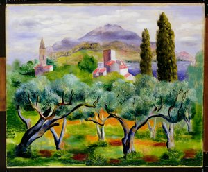 Landschap, ca 1920 door Moise Kisling