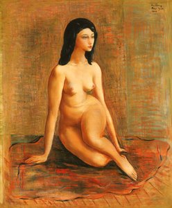 Nude Sitting; Nu Assis door Moise Kisling