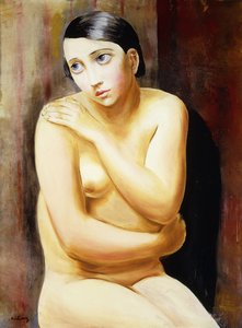 Naakte vrouw zittend; Femme Nue Assise door Moise Kisling