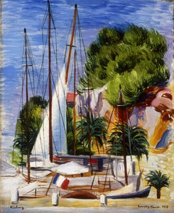 Zeilboten in de haven van Sanary; Voiliers dans le Port de Sanary