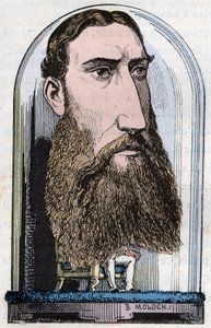 Portret van Leopold II, Koning der Belgen (Louis Philippe Marie Victor), Prins van België, Hertog van Saksen, Prins van Saksen-Coburg-Gotha, Hertog van Brabant door Moloch