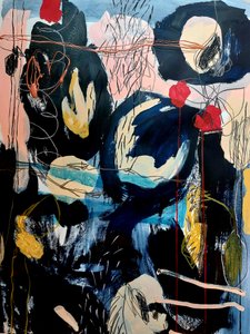 Donkere abstracte stroming door Monika Riethmueller