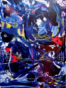 Dynamisch blauw abstract