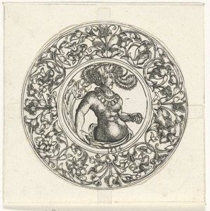 Rond blad met Lucretia door Monogrammist CG (Duitsland)