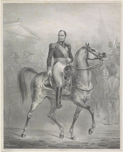 Ruiterportret van Willem I Frederik, koning der Nederlanden door Monogrammist CM (Nederland)
