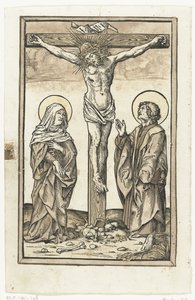 Christus aan het kruis, met Maria en Johannes