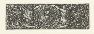 Fries met portret van Maximiliaan I in een medaillon door Monogrammist LB (Nederlanden)