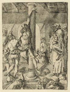 Martelaarschap van de heilige Sebastiaan door Monogrammist LH (Nederlanden)