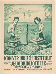 Affiche voor de jeugdbibliotheek van de Koninklijke Vereniging Indisch Instituut te Amsterdam