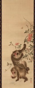 Apen en rozen door Mori Sosen