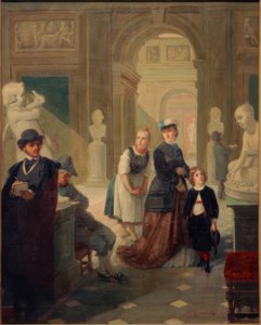Museumbezoekers door Moritz Daniel Oppenheim