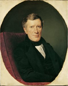 Franz Grillparzer, beroemdste Oostenrijkse dramaturg ... (olieverf op karton) door Moritz Michael Daffinger