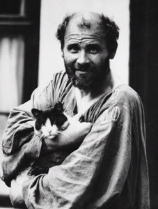 Gustav Klimt met een kat