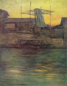 Een Achterkanaal, Osaka door Mortimer L Menpes