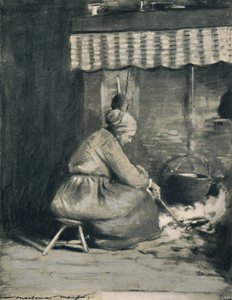Een ouderwetse haard door Mortimer L Menpes
