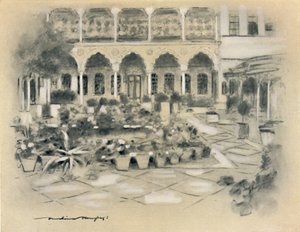Binnenplaats in Damascus, 1903