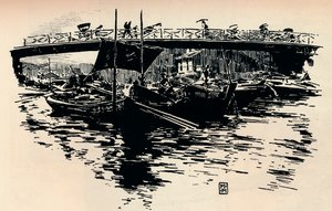 Osaka, Japan, ca. 1900 door Mortimer L Menpes
