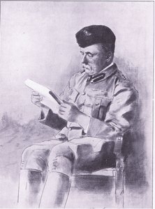 Kolonel French, illustratie uit Na Pretoria: De Guerrillaoorlog, 1902 door Mortimer Ludington Menpes
