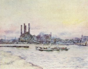 Vanaf Battersea Bridge door Mortimer Ludington Menpes