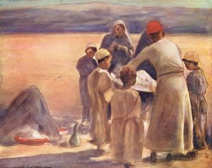 Wereldkinderen: Aardrijkskundeles door Mortimer Ludington Menpes