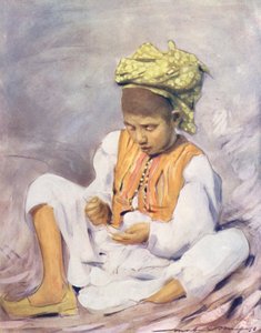 Wereldkinderen: Indiaas, Kralen Rijgen door Mortimer Ludington Menpes