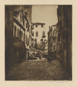 Een marktscène door Mortimer Menpes