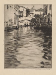 Reflecties, Venetië (Brug van Luciano, Grand Canal) door Mortimer Menpes