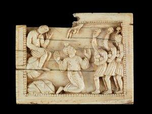De steniging van St. Stefanus, ca. 1100 door Mosan School