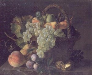 Stilleven van fruit in een mand