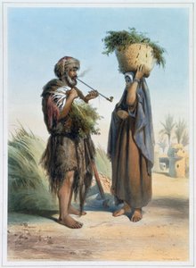 Fellah man en vrouw, 1848 door Mouilleron