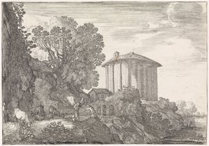 Landschap met de tempel van Vesta