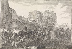 Landschap met reizigers