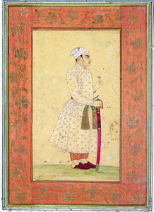 Een jonge edelman van het Mughal hof, uit het Large Clive Album door Mughal School