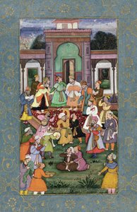Groep draaiende derwisjen, uit het Grote Clive Album, ca. 1595 door Mughal School