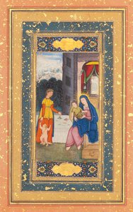 Madonna en kind bezocht door Elizabeth en Johannes de Doper, Mughal India, ca. 1610