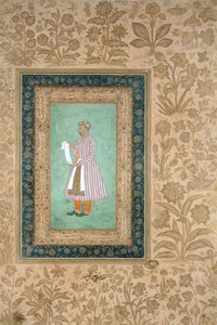 Portret van Murtaza Khan met een rol, c.1610
