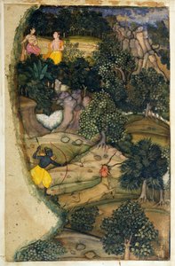 Rama achtervolgt het Gouden Hert, uit de Ramayana, 1600