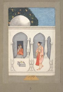 Muhammad Faqirullah Khan Een dame bezoekt een Saivite heiligdom, ca. 1750 door Muhammad Faqirullah Khan