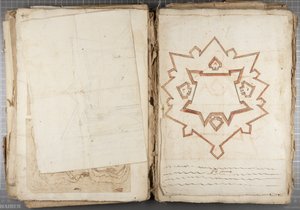 Portfolio van tekeningen door Mutio Oddi van Urbino en anderen - Po Fume, ca. 1635-40 door Muzio Oddi