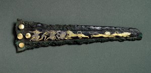 Dolk (brons, goud & zilver) door Mycenaean