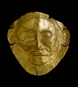 Dodenmasker in Myceens goud (Mycene)