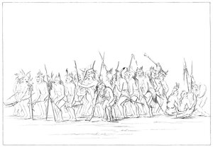 Hondendans van de Sioux, 1841