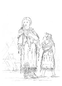 Inheemse Amerikaanse vrouw en kind, 1841