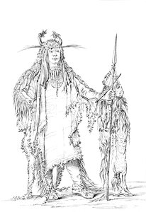 Portret van Eagle Ribs, Native American Man, 1841